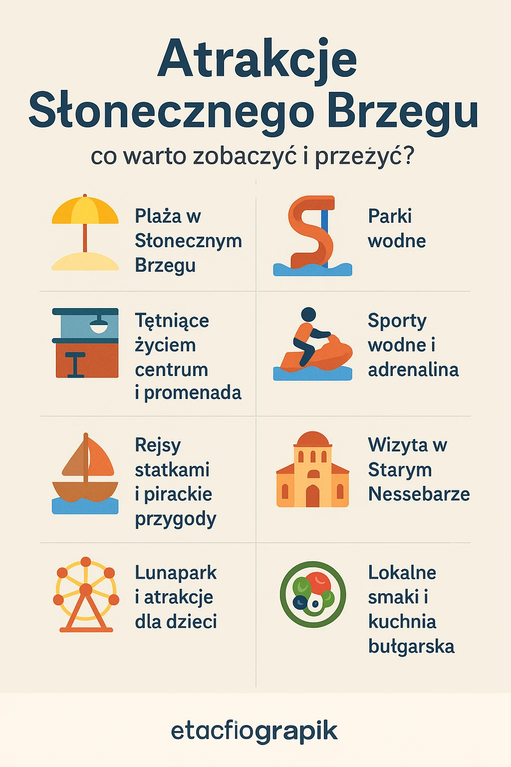 Atrakcje Słonecznego Brzegu - infografika